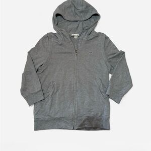 Lacoste Women's Gray Zip-Up Hoodie. 3/4 Sleeve. Size 36/Small